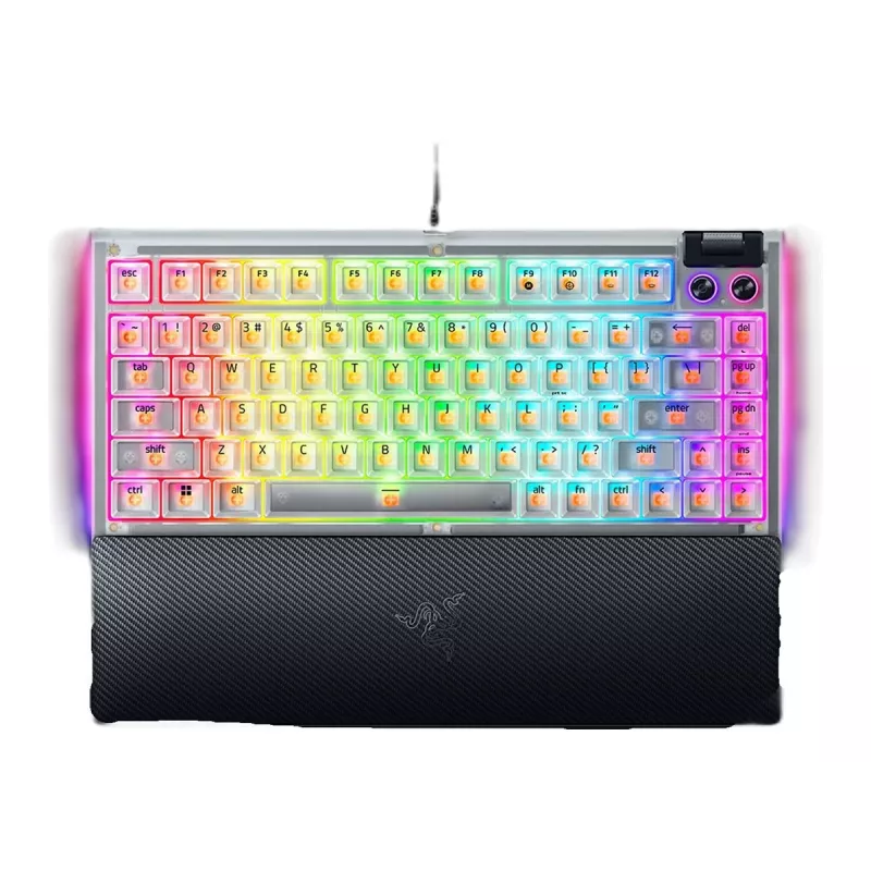 Razer Hot-swappable Mechanical Gaming Keyboard | BlackWidow V4 75% | Gaming Keyboard | Wired | US | Phantom White Edition | USB Type-C | Razer Mechani