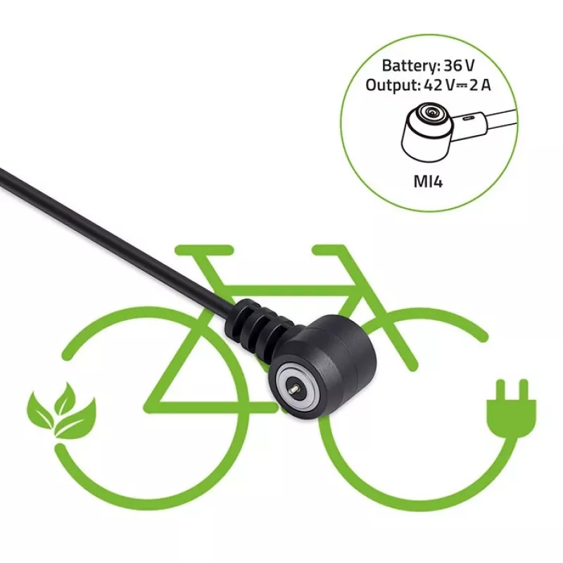 Ładowarka QOLTEC Mi4 Magnetic TIP do roweru elektrycznego 36V/42V 2A