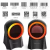 Przewodowy stacjonarny skaner kodów kreskowych QOLTEC 50857 — 1D/2D, USB, obudowa ABS, czarny, kabel 1,75 m