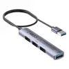 Koncentrator USB Unitek H1208CGY01 — 4-portowy USB 3.0 (5 Gb/s), wstecznie kompatybilny z USB 2.0, aluminium