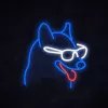 Neon Lights sign MANTA Neon Lights Dog with Glasses Manta SNL69MT — dekoracyjna lampa ścienna LED w stylu neonu