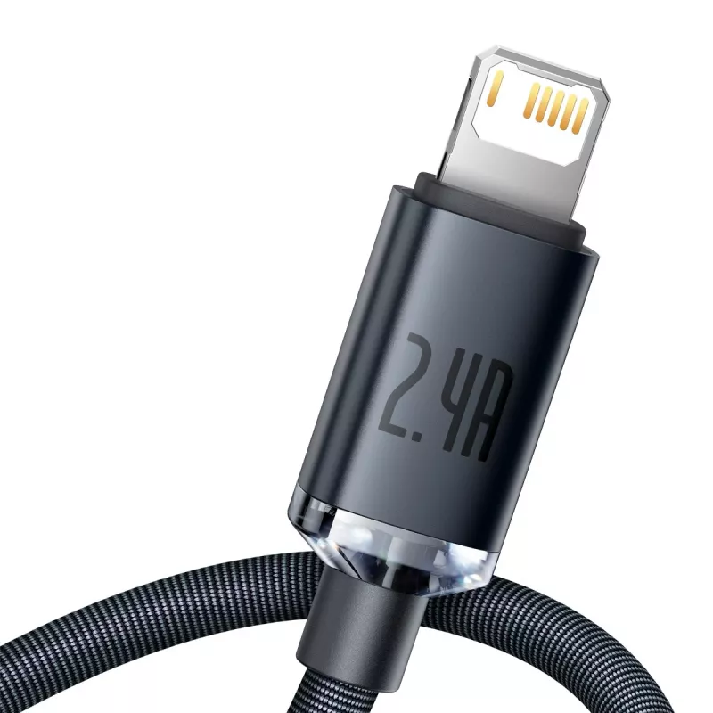 Kabel Baseus Crystal Shine USB do Lightning, 2,4A, 2m (czarny)