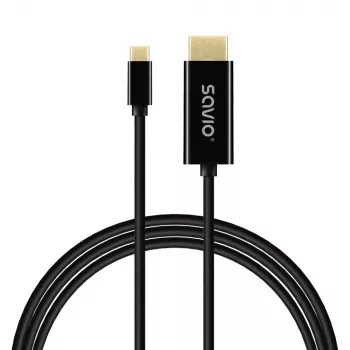 Kabel USB-C SAVIO CL-191 2 m — USB-C na USB-C, męski-męski, czarny, osłona z tworzywa, przewodnik miedziany