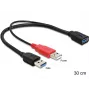 Kabel USB DeLOCK 83176 USB 3.2 Gen 1 0.3 m USB A 2 x USB A