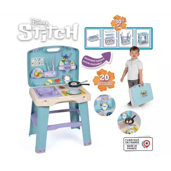 Kuchnia do zabawy SMOBY Stitch Kitchen 7600311909 z akcesoriami – dziecięcy zestaw kuchenny do zabawy w role