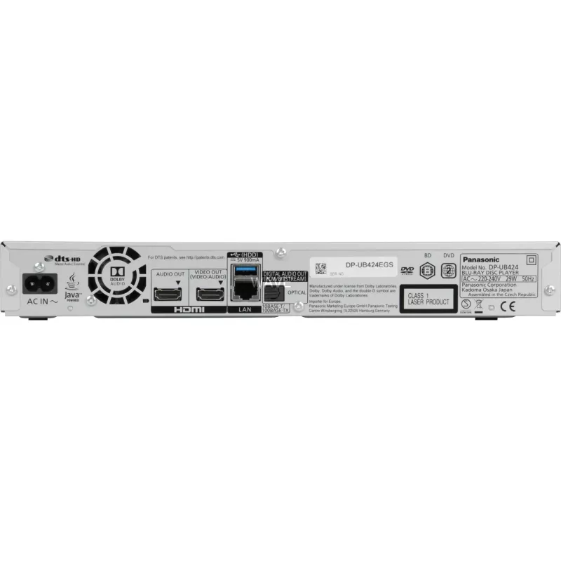 Odtwarzacz Blu-Ray Panasonic DP-UB424 4K Ultra HD 3D Srebrny
