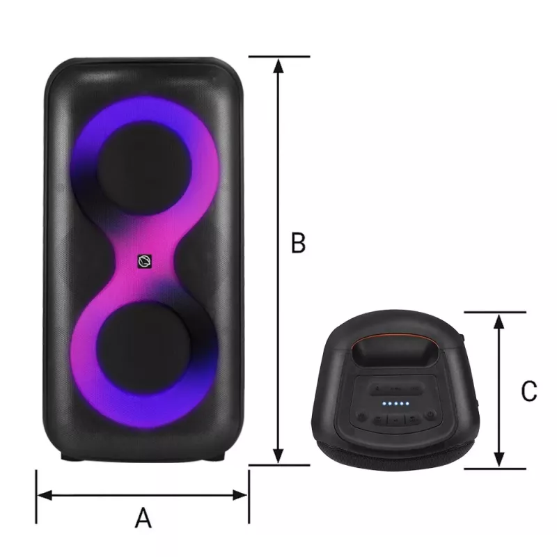 Przenośne centrum muzyczne MANTA SPK0401B100 głośnik Bluetooth, 100 W mocy szczytowej, radio FM, karaoke, wbudowany akumulator, X-BASS
