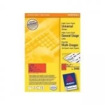 Avery - etykiety na teczki (File Folder Labels) - Czerwony - 70 x 37 mm - 2400 etykiet (100 arkuszy x 24) (3448)