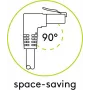 Goobay CAT 6 kabel krosowy 1x 90° angled, S/FTP (PiMF), Czarny, 1 m - latch tab top, LSZH bezhalogenowy, miedź (51543)