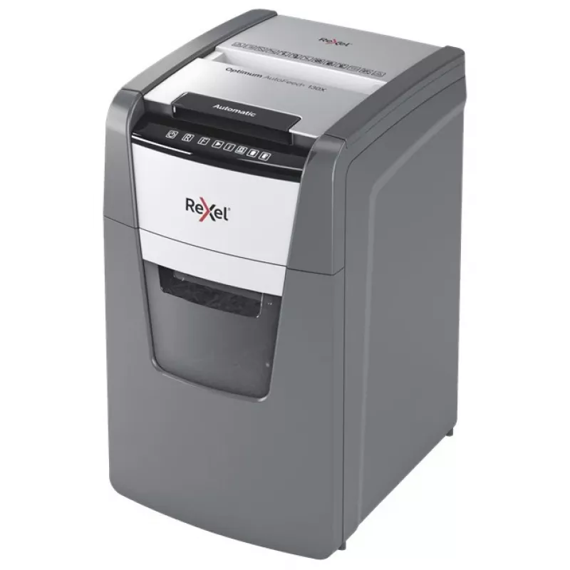 Rexel Optimum AutoFeed+ 130X niszczarka do papieru, cięcie poprzeczne, 55 dB, 22 cm, czarny, srebrny