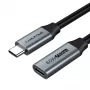 Kabel przedłużający USB 3.0 Type-C (M) - USB Type-C (F), 5Gbps, 60W, 4K/60Hz, 0.5m