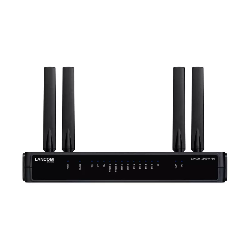 Router Lancom Systems LANCOM 1803VA-5G (EU) — 5G, Gigabit Ethernet, zewnętrzna antena SMA, 1 wentylator, zabezpieczenia AES/3DES