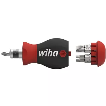 Wiha Stubby Bit-Screwdriver 8-częściowy, klucz imbusowy, sześciokątny zewnętrzny, Phillips, Pozidriv, płaski, TORX (43613)