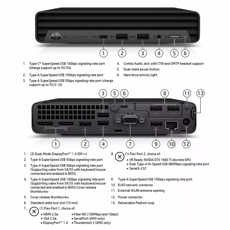 Komputer stacjonarny HP EliteDesk 800 G6 — Intel Core i5-10500, 16 GB RAM, 256 GB SSD, Intel UHD Graphics 630, Windows 11 Pro (klasa A, odnowiony)