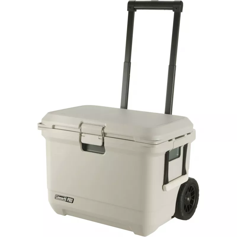 Coleman Pro 55QT Walizkowa lodówka na kółkach biała 52L 120h
