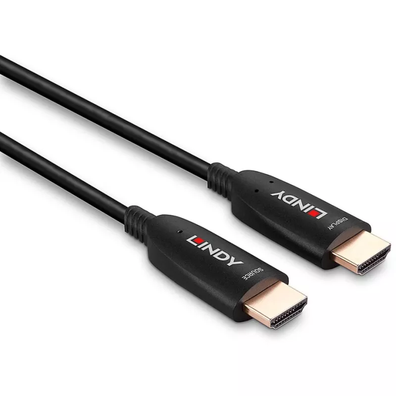 Lindy 15m Fibre Optic Hybrid HDMI 8K60 kabel, 15 m, HDMI Type A (Standard), HDMI Type A (Standard), 48 Gbit/s, Czarny