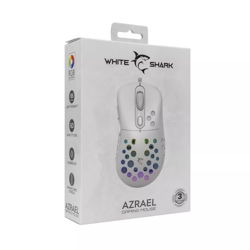 Mysz White Shark GM-5013 Azrael biały USB