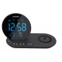 FM PLL clock radio/ALARM/USB/CR85BK CHARGE/Wireless charging/do użytku wewnętrznego/outdoor temperature/Czarny
