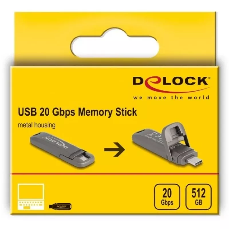 Pamięć USB DeLOCK 54013 512 GB USB Type-C Szary