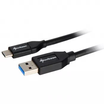 Sharkoon USB 3.2 Gen 2 kabel USB-A Plug> USB-C czarny 1 Metr - Kabel - Cyfrowy/Dane