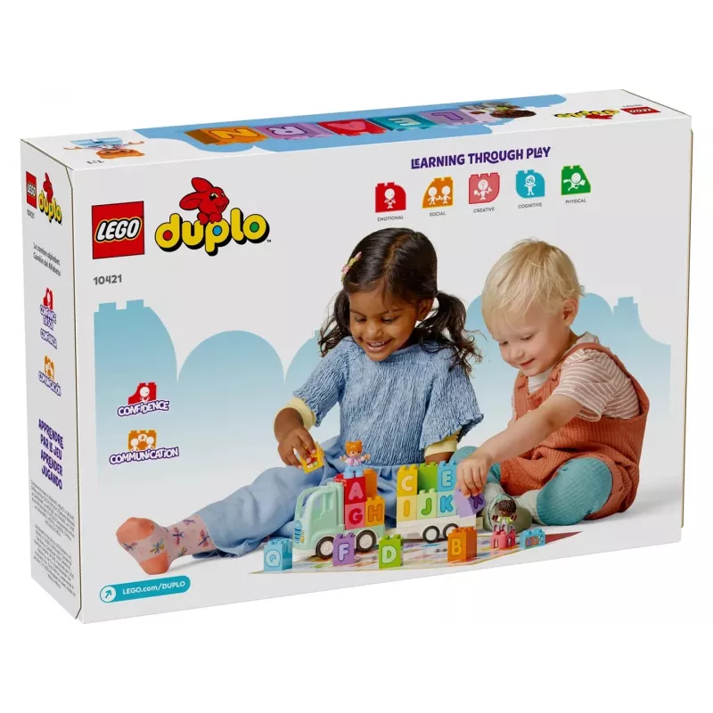 Zabawka konstrukcyjna LEGO DUPLO 10421 Ciężarówka ABC, 36 elementów, 2 minifigurki, dla dzieci od 2 lat, wymiary 110×140×70 mm