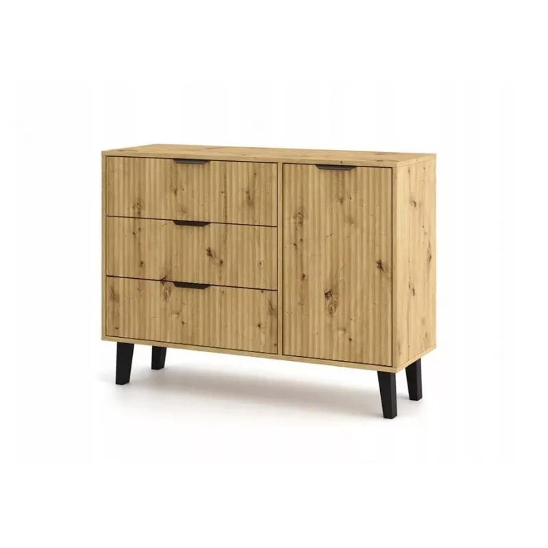 SCANDI 1D3S cienki dąb ARTISAN komoda