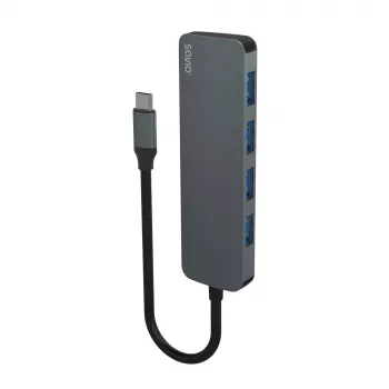 Hub USB SAVIO AK-54 — 4 x USB-A (USB 3.2 Gen 1), host USB-C, czarny