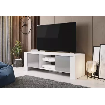 Cama stojak TV WEST 42/130/42 biały/szary połysk