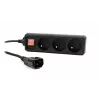 Gembird EG-PSU3F-01 listwa przeciwprzepięciowa Czarny 3 gniazda AC 230 V 0.6 m