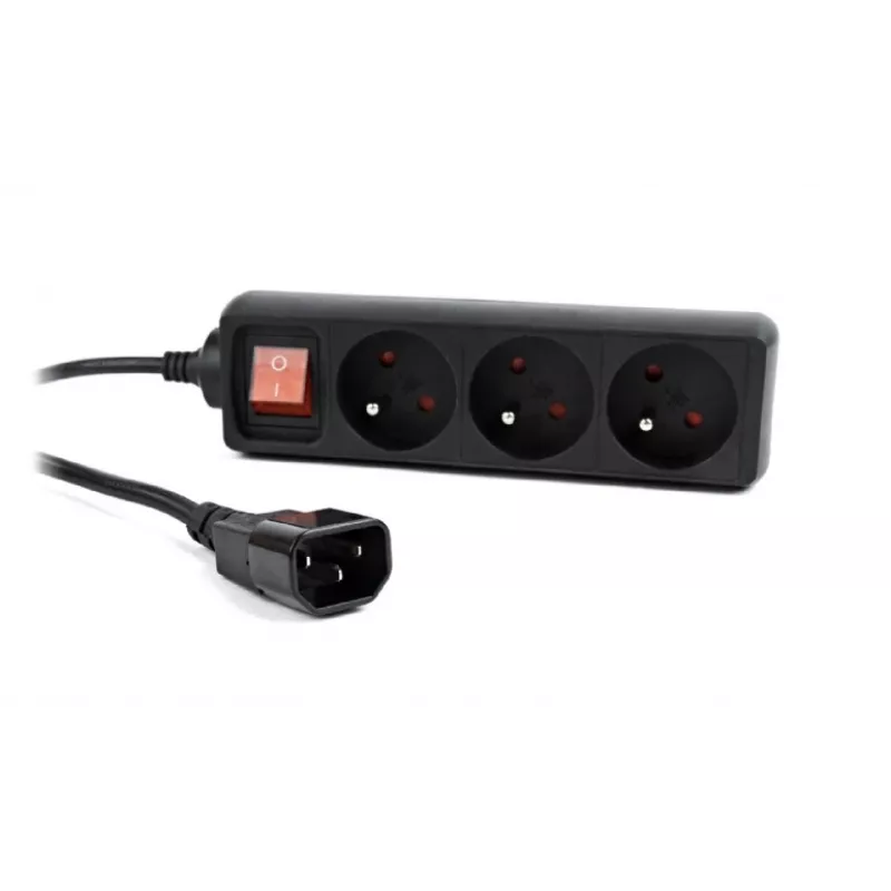 Gembird EG-PSU3F-01 listwa przeciwprzepięciowa Czarny 3 gniazda AC 230 V 0.6 m