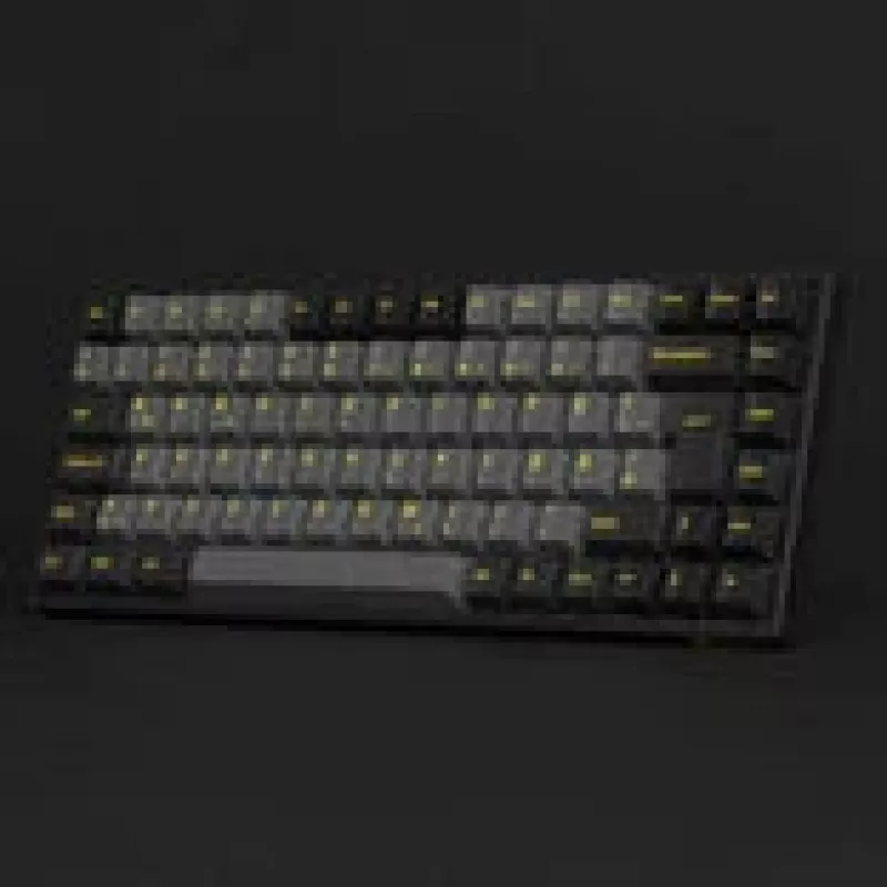 Klawiatura mechaniczna dla graczy AKKO Czarny & Gold 3084B Plus, 84 klawisze, przełączniki Akko V3 Cream żółty, podświetlenie RGB
