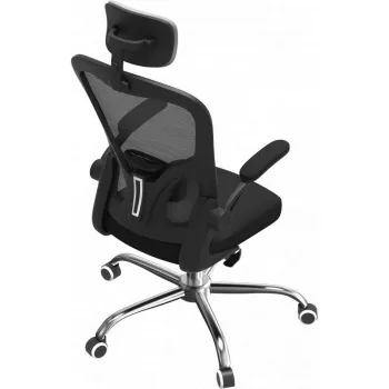 Fotel biurowy top e shop DORY SZARY — wyściełane siedzisko, siateczkowe oparcie, 650×620 mm, wysokość do 122 cm