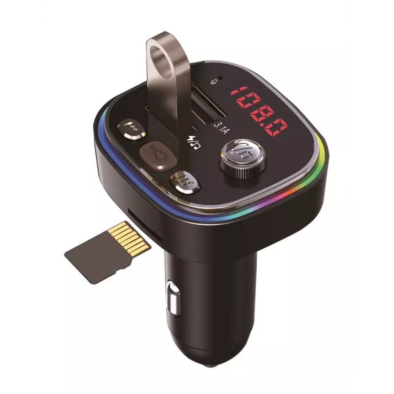 Nadajnik FM VAKOSS TC-B439K Bluetooth USB, 87.5–108 MHz, odtwarzanie z microSD/USB, wyjście 5V/3.1A, wyświetlacz RGB