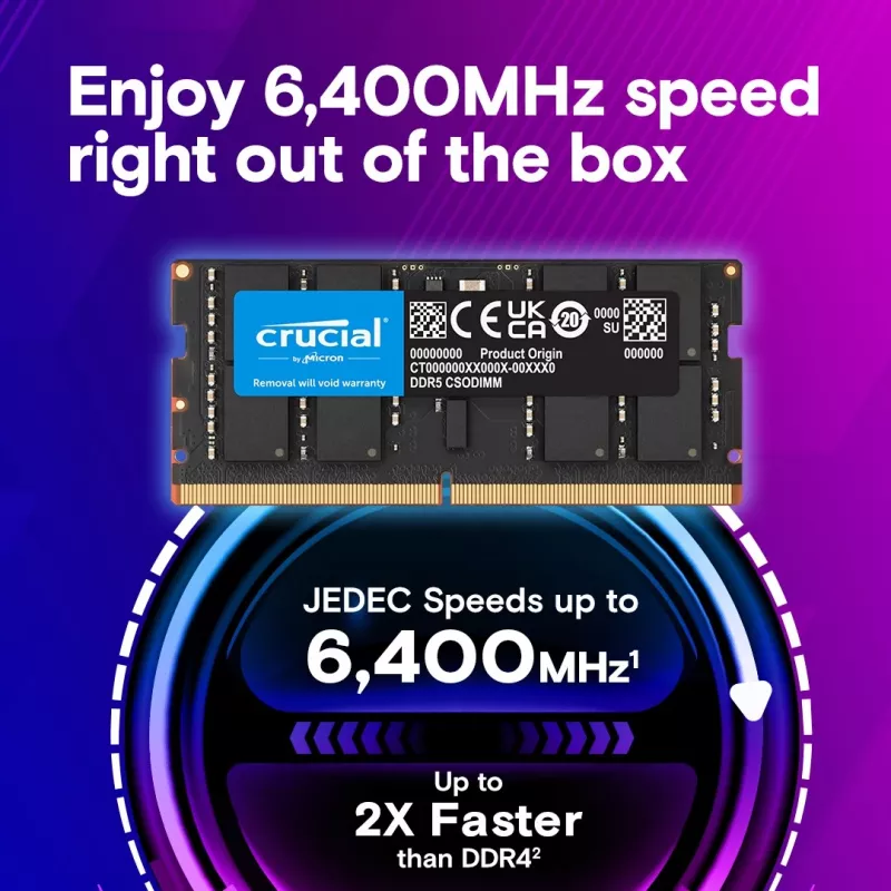 Pamięć do notebooka DDR5 CSODIMM 24 GB (1×24 GB) / 6400 CL52