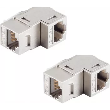 Złącze RJ45 ShiverPeaks BS08-10004-2 CAT 6A Kątowe STP, 2-pak