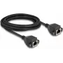 Delock - Netzwerkverlängerungskabel - RJ-50 (W) mit Muttern zu RJ-50 (W) mit Muttern - 3,0m - S/FTP - Schwarz (80201)