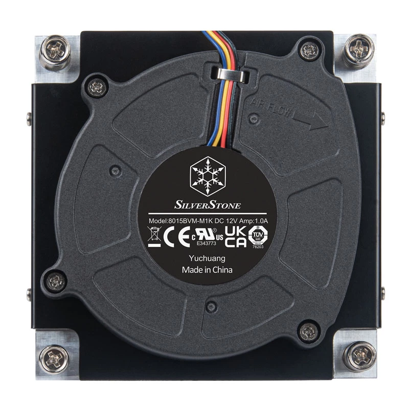 Chłodzenie procesora SILVERSTONE SST-XE01-1700A — wentylator 8 cm, 1000–5500 RPM, podwójne łożysko kulkowe, czarny