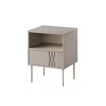 Bedside table set 2 pcs. cama meble TRESSE 44×40×53 cm, cashmere matt, 1 drawer, 16 mm frame