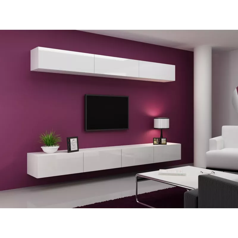 Cama zestaw mebli do salonu VIGO 13 biały/biały połysk