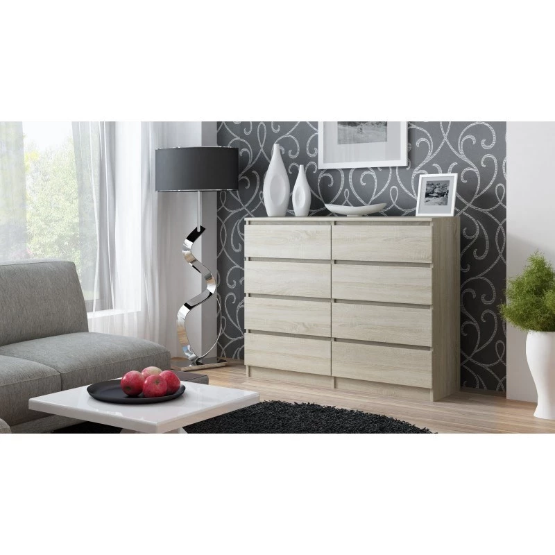 Komoda top e shop Malwa M8 120 cm w kolorze Sonoma Oak — duża komoda