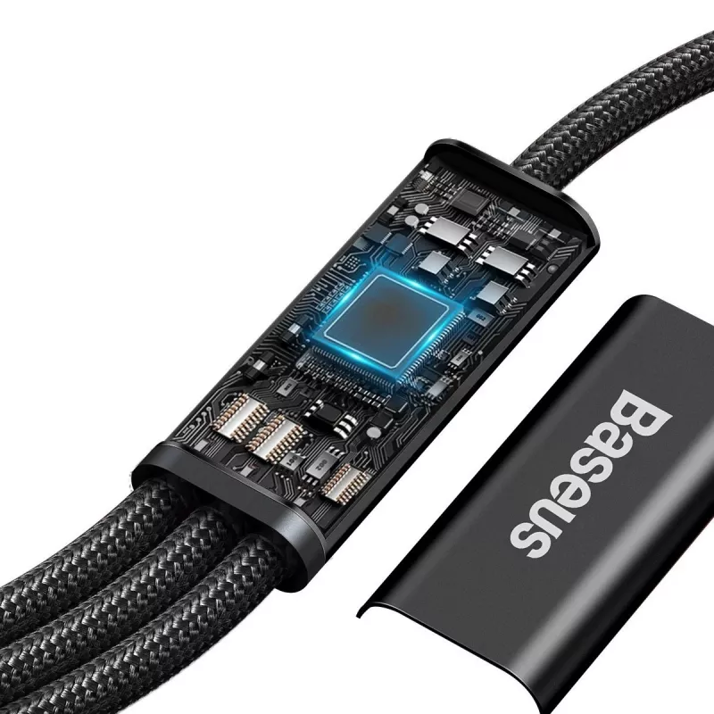 Baseus Rapid 3-w-1 kabel USB 1.5 m USB A USB C/Micro USB A/Lightning Czarny