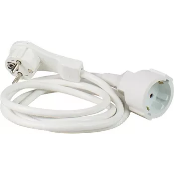 Przedłużacz AS Schwabe 50211 PVC 2 m biały — przedłużacz zasilania, 2 m, izolacja PVC
