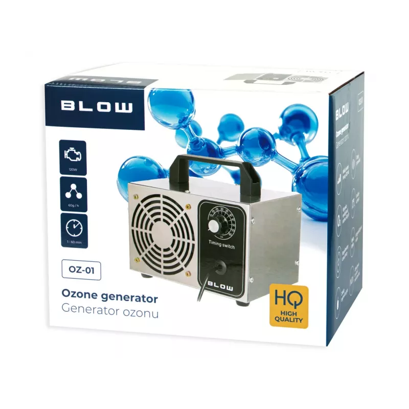 Generator ozonu BLOW oz-01 — wydajność 60 000 mg/h, moc 120 W