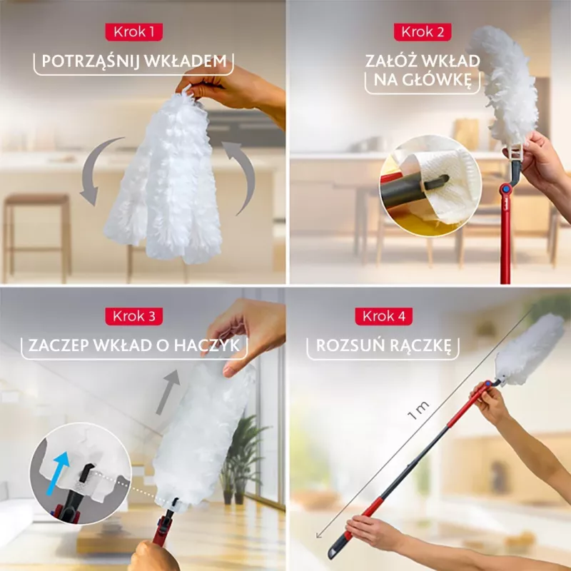 Szufelka Vileda z długim uchwytem + 1 zapas Flex&Catch