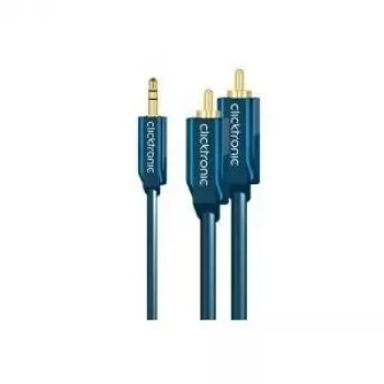 Kabel adaptera MP3 (wtyk jack audio 3,5 mm / 2x wtyk RCA) - 2,0 m, dodatkowy adapter do odtwarzaczy MP3, iPodów i smartfonów