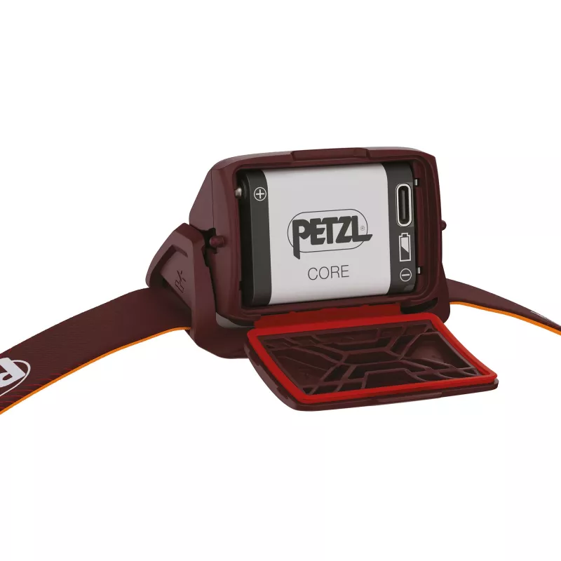 Lampa czołowa Petzl Actik Core — LED, 100 lm, wbudowana akumulatorowa bateria USB 1250 mAh, IPX4, czerwona