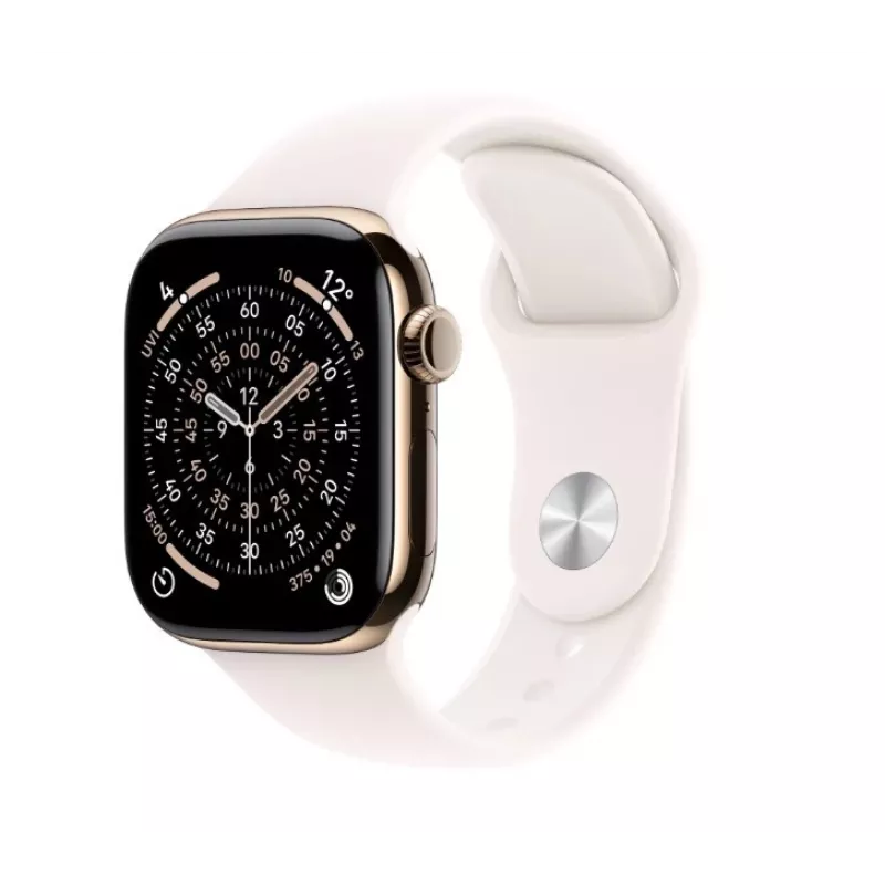 Smartwatch Apple Watch Series 11 GPS + Cellular 42mm Koperta z tytanu w kolorze złotym, pasek Sport Light Blush M/L
