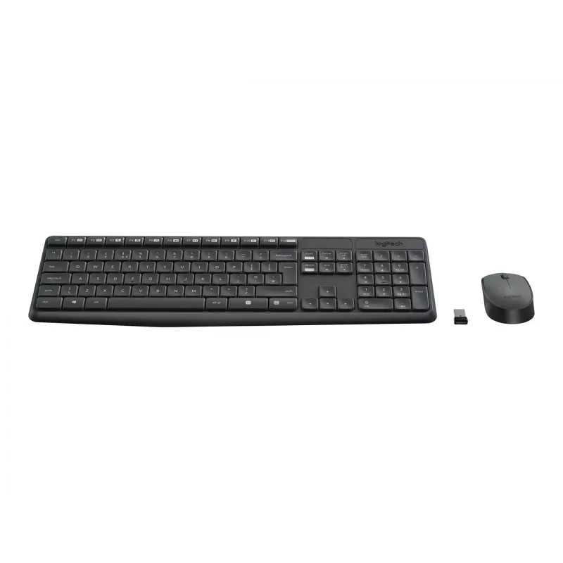 Logitech MK235 - Zestaw klawiatury i myszy - Bezprzewodowy - 2,4 GHz - Portugalski