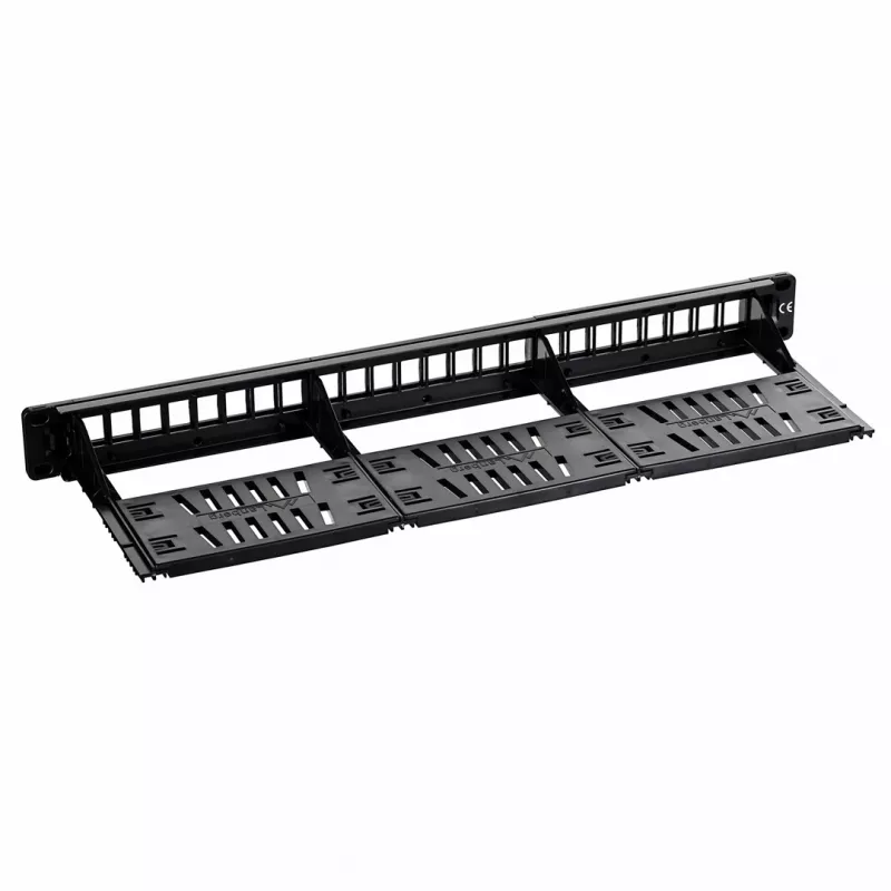 Patch panel 1U LANBERG PPKS-1124-B, 24 porty, 1U, ABS, czarny, 482.6×44.5×154 mm