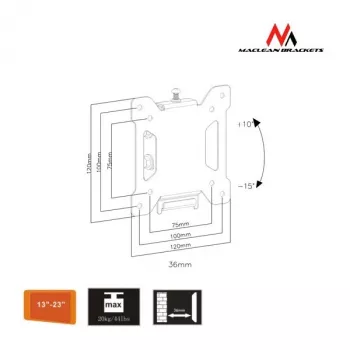 Uniwersalny uchwyt do telewizora lub monitora MC-596 13-23 VESA 100x100 20kg